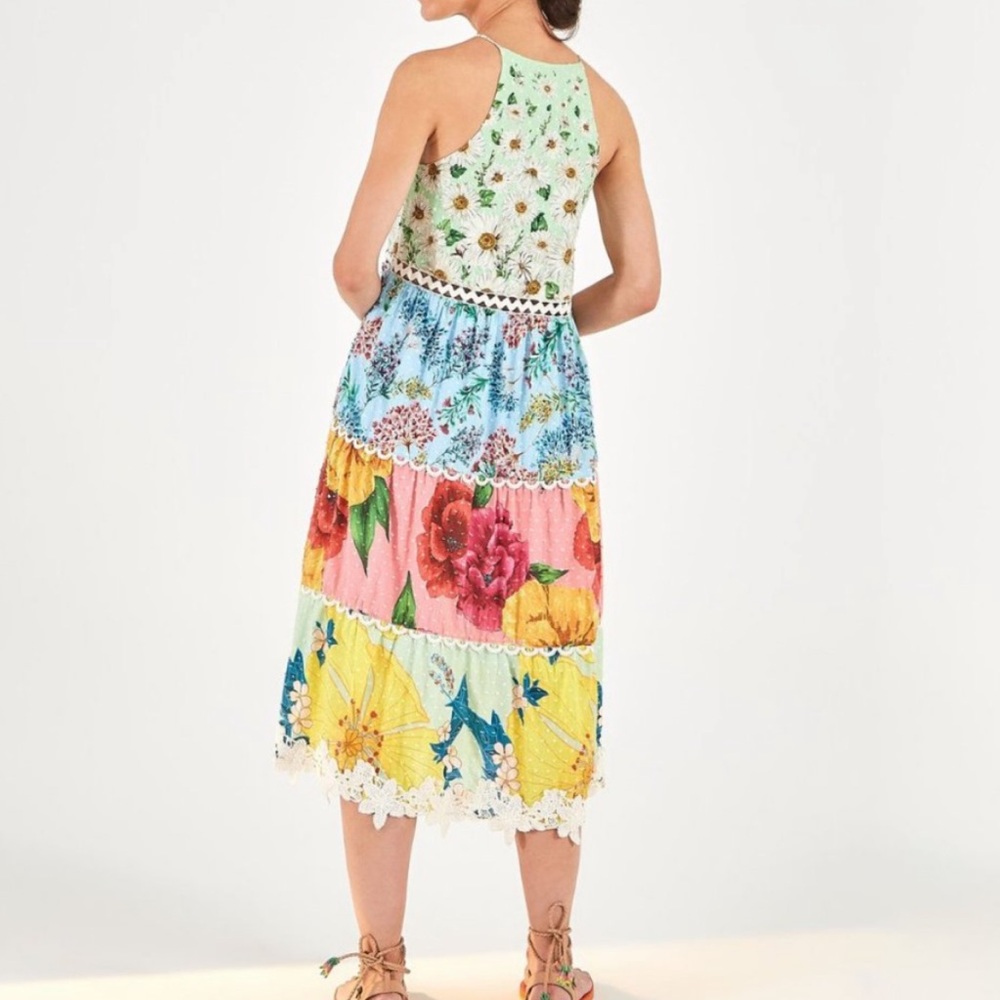 Farm Rio Mixed Floral Midi Dress - Picture 3 of 8